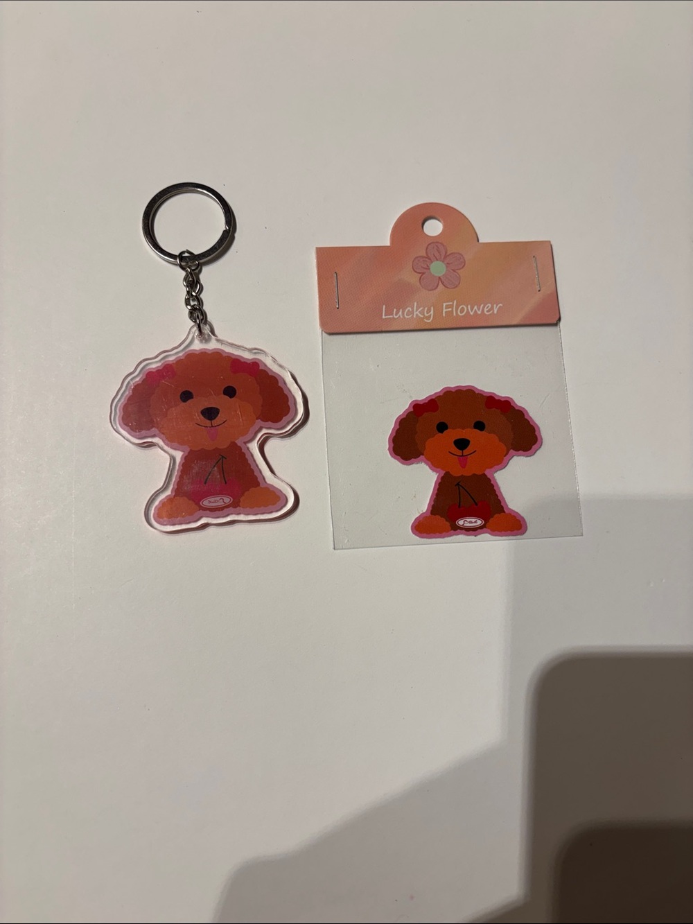 Poodle Keychain & Sticker Set